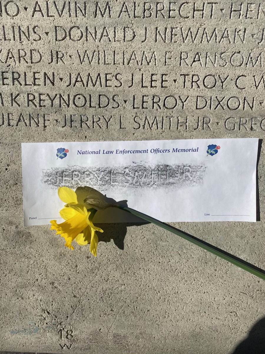 NEStatePatrol's tweet photo. Two of our investigators are in Washington D.C. this week for training. While there, they made sure to visit the National Law Enforcement Memorial and pay their respects to those lost in the line of duty, including Trooper Jerry Smith.
#RIP373 #NeverForgotten https://t.co/QmOk46IFHh
