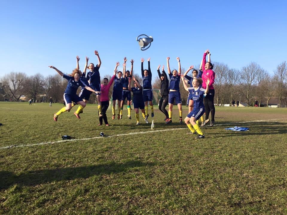 Five years ago today, one of my favourite footballing days with some of my favourite people. Counting down the days until we can get back on the pitch, together again #sundayleague #championes ⚽️💛💙 <a href="/ClaphamUtdWFC/">Clapham United WFC</a>