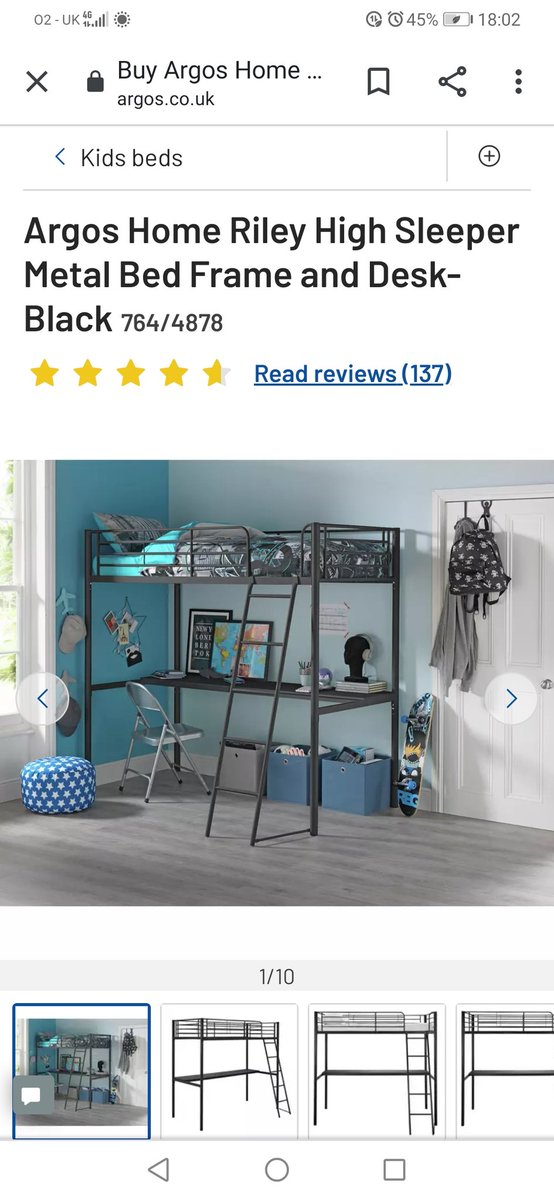 Gemmaablondee's tweet photo. @ArgosHelpers will this item ever come back in stock?? No delivery option to my post code but its been like this for weeks. I just need a high sleeper with desk and this would be ideal. https://t.co/yFfb7rrKp6