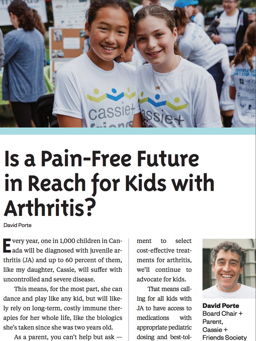 Please join our efforts to ensure Juvenile Arthritis and other pediatric rheumatic conditions are recognized as priority areas of children's health in Canada. Read our article in the #TorontoStar + help us speak up for kids mailchi.mp/cassieandfrien… #JuvenileArthritisAwareness #JIA