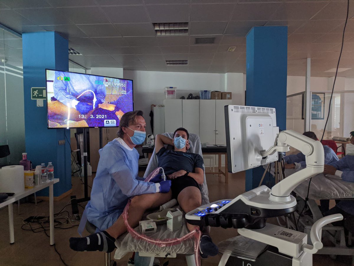 MOFI_FT's tweet photo. Este fin de semana unimos Ecografía+punción para una #Fisioterapia segura y eficaz. Los prof. @ferminvalera @MVClinic con procedimientos invasivos ecoguiados y @RafaGuerraP con #puncionsecaecoguiada sin duda cambiarán muchos esquemas. #puncionecoguiada #S12 #seguridadyeficacia https://t.co/8oib4DxwAZ