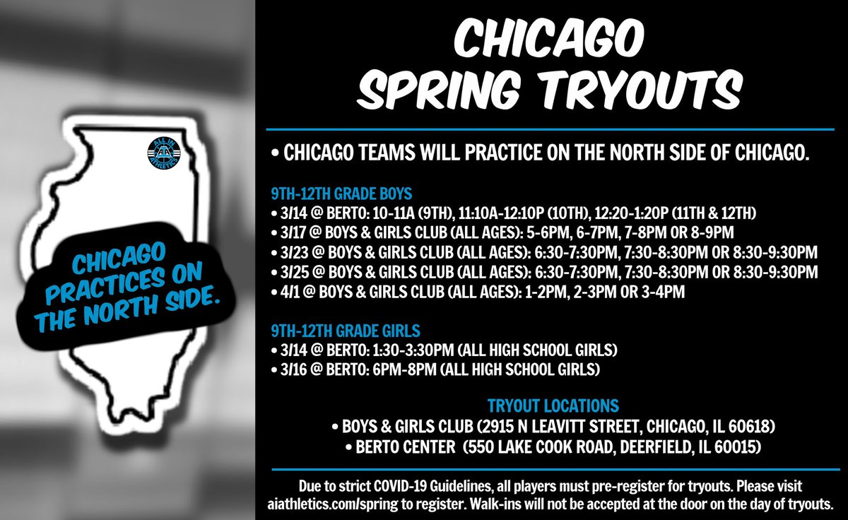 🔥🔥🔥High School Tryouts Start tomorrow. Don’t miss out: 🏀Sunday 3/14 1:30-3:30pm 🏀Tuesday 3/16 6-8pm 📍Berto Center in Deerfield 📌pre-register for tryouts at: aiathletics.leagueapps.com/events/2079028… @aia_matt #3SSB #ALLINfamily