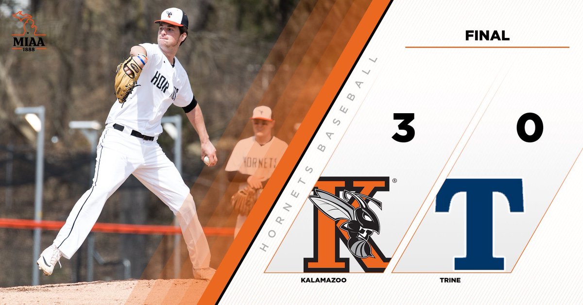 kzoobaseball's tweet photo. Jack Brockhaus propels the Hornets to a 3-0 game one victory with an 11 strikeout complete game shutout! Spencer Baldwin added a two-run home run in the fourth! #d3baseball https://t.co/WALU8wzOps