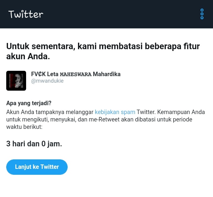 Setelah tadi gue deak akun dan muncul bgni, hmm apakah jeki akan mengambil akun gue lagi? Kaya akun aleta abis deak, suruh perip nomer pdhl udah make nomer, terus kena 72h, dan besoknya ke suspend:) sip keulang lagi😭