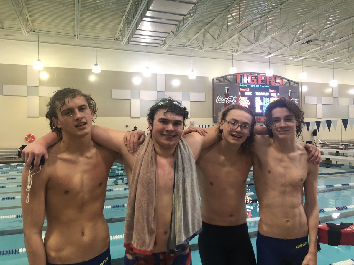 Winner🚨🚨🚨
Record🚨🚨🚨
Boys 200 medley relay wins by .2 seconds!!! 
Freshman, Cohen Osborn wins 100 backstroke in 52.78 setting a new team record! #tigerpride