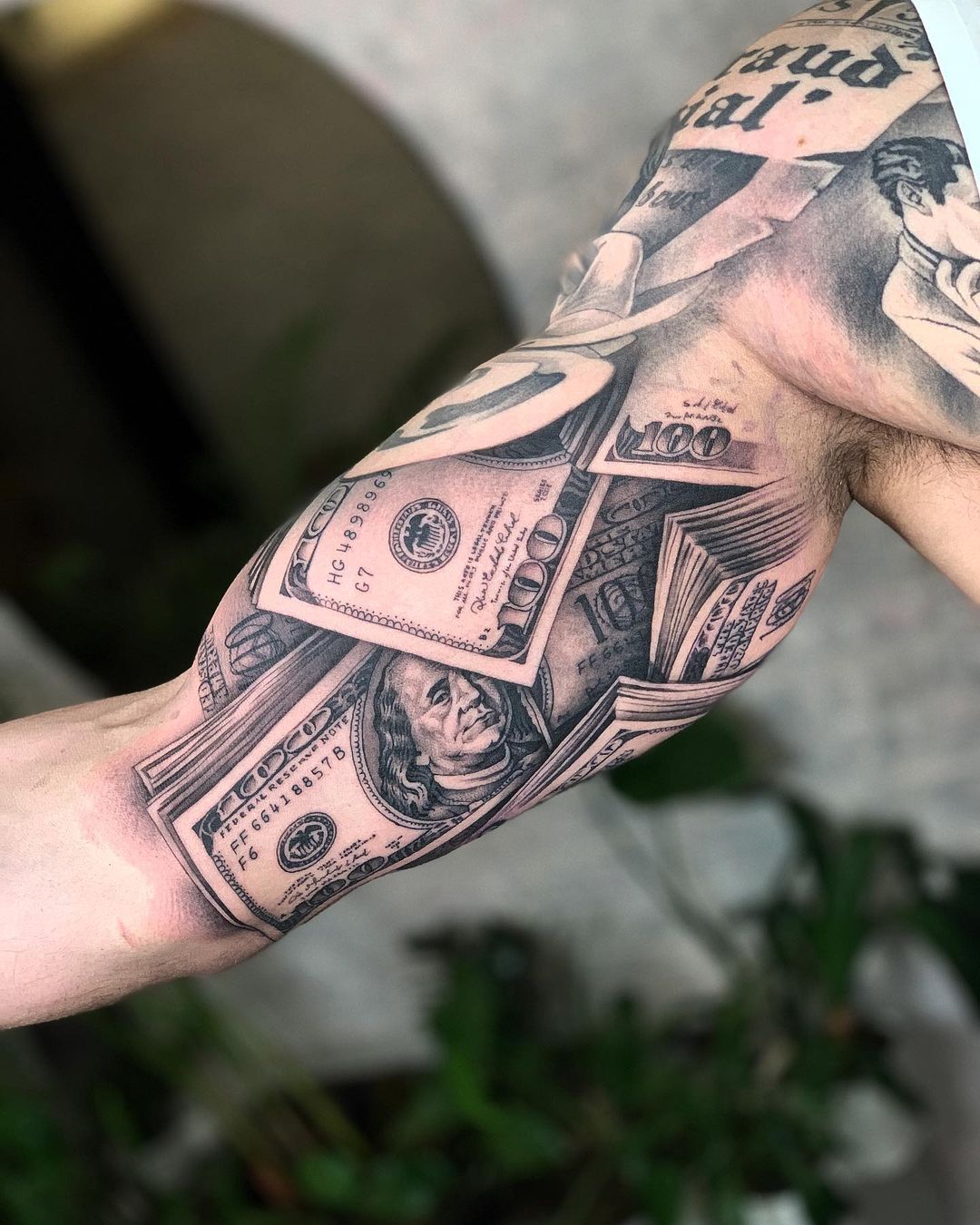 Ben Franklin Gangster by Gentleman Jacq TattooNOW