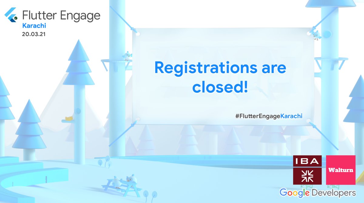 Registrations are now closed. The shortlisted participants will be sent confirmation emails within a day or two! Thank you everyone for amazing response. See you at IBA ⚡️

#FlutterEngageKarachi