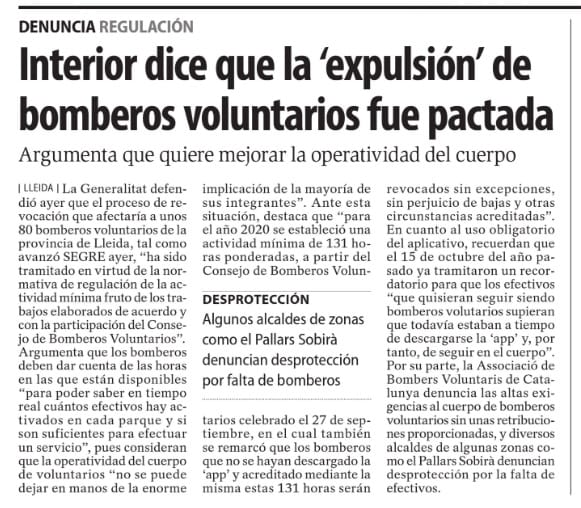 ASBOVOCA's tweet image. Ens podríeu explicar @interiorcat, amb qui vàreu pactar "la expulsió" de bombers Voluntaris? Ens podreu facilitar el document on consta aquest pacte i qui el va firmar? Predicar des d @bomberscat que defenseu el model mixte, per fer això per darrera és d tenir molt poca vergonya.