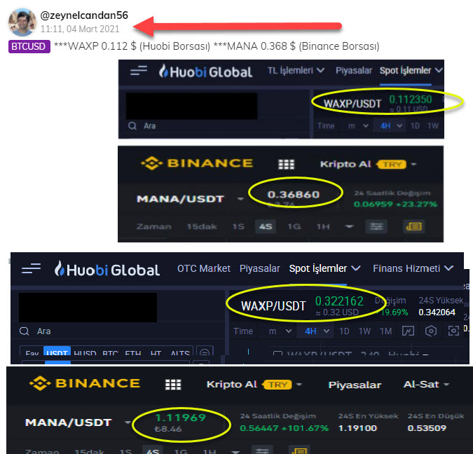 Sadece 9 günde (Foto ekte) ***MANA 0.368 $ 🚀 1.11 $ (% 300 artış) ***WAXP 0.112 $ 🚀0.320 $ (% 285 artış)