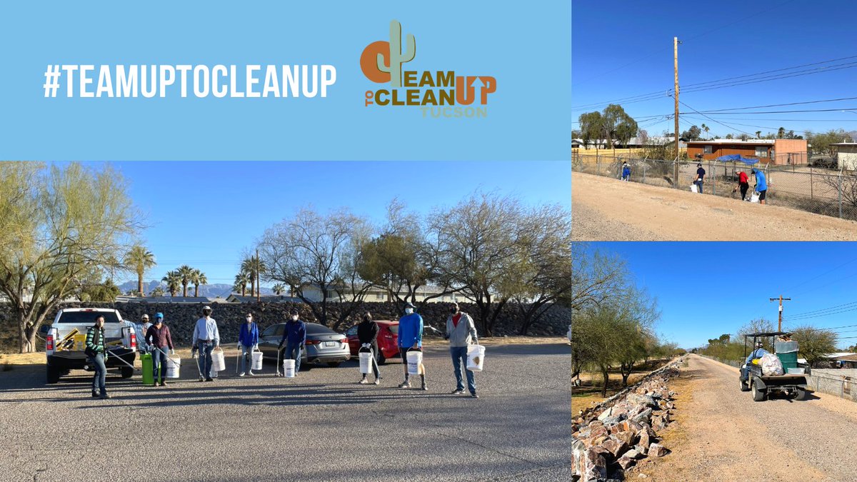 cityoftucson's tweet photo. We had another great #TeamUpToCleanUpTucson event last Friday at Todd M. Harris Park. Representatives from six City departments teamed up to collect 23 bags of litter! Amazing job. #OneCityOneTeam #TeamUpTucson ♻️ https://t.co/kCkURzlbIn