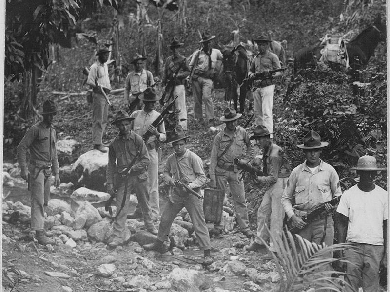 Fast forward to 1915 when the US occupied Haiti for almost 20 years. Haiti’s constitution, designed to stop foreigners from profiting off Haitian land was altered by puppet governments put in place by American marines to allow just that. Haiti’s gold reserves were gutted.