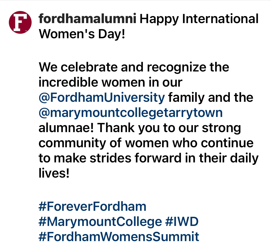 MarymountColl's tweet image. Celebrating International Women’s Day
#Marymount #RSHM #FordhamUniveristy