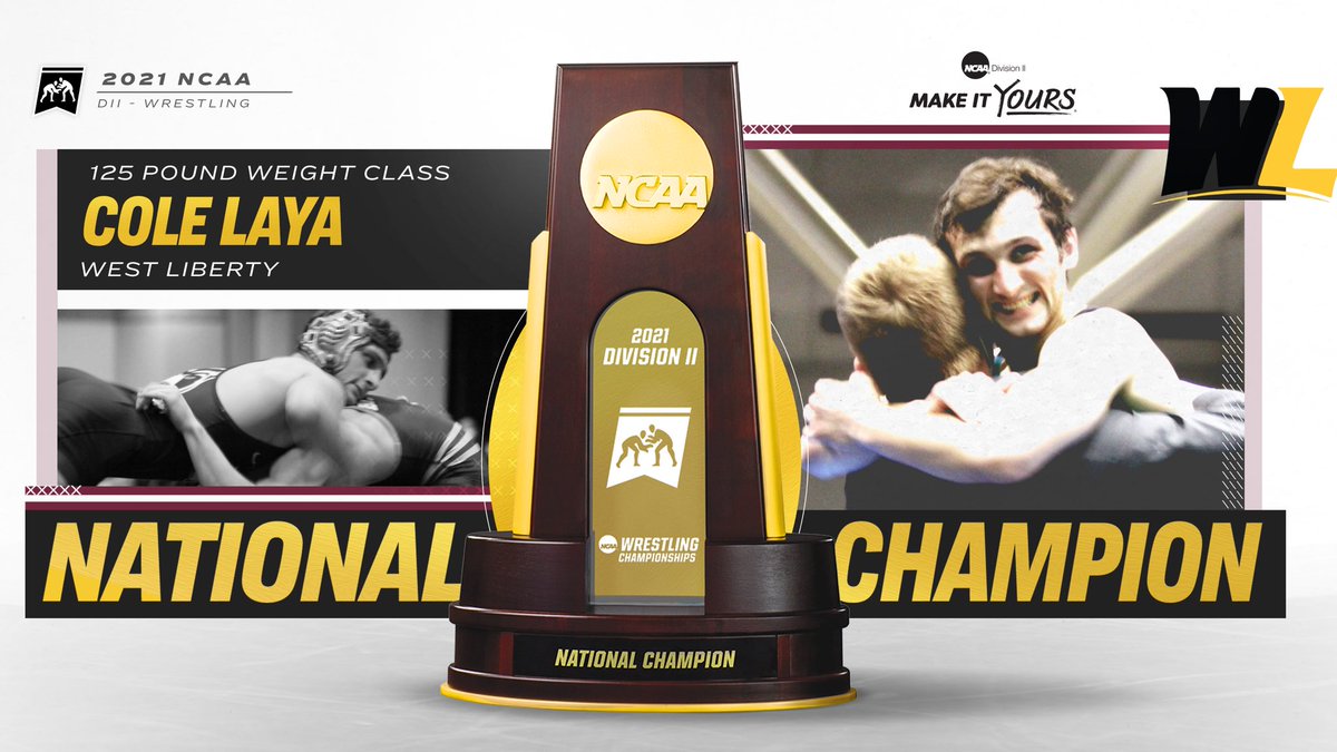 NCAADII's tweet photo. COLE LAYA wins the 125 Pound NATIONAL CHAMPIONSHIP. 

#D2Wrestle | #MakeItYours https://t.co/36h4NcGrbU