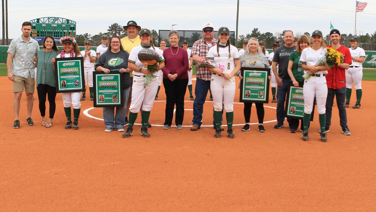GGCAthletics's tweet photo. Seniors Salute. @GGC_Softball honored four seniors pregame and those four paved the way to a sweep on Senior Day.

📰 - https://t.co/Q5xE20btcu

#GGCAthletics https://t.co/VX7fEMum8q