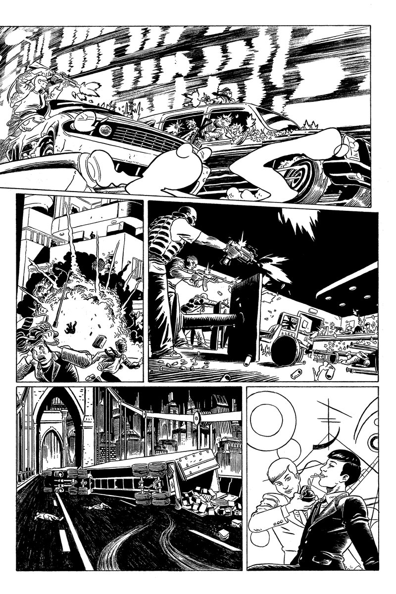 ianmacewan's tweet image. An interior page from my first 4 published comics

1 - The Yankee (written/published by @floating_world)
2 - Joe Casey&apos;s SEX #19
3 - The Azimuth Job (backup in Prophet: Earth War) (written by @internetbf666, colors by @sloanesloane)
4 - The Tomorrows #3

#sequentialsaturday