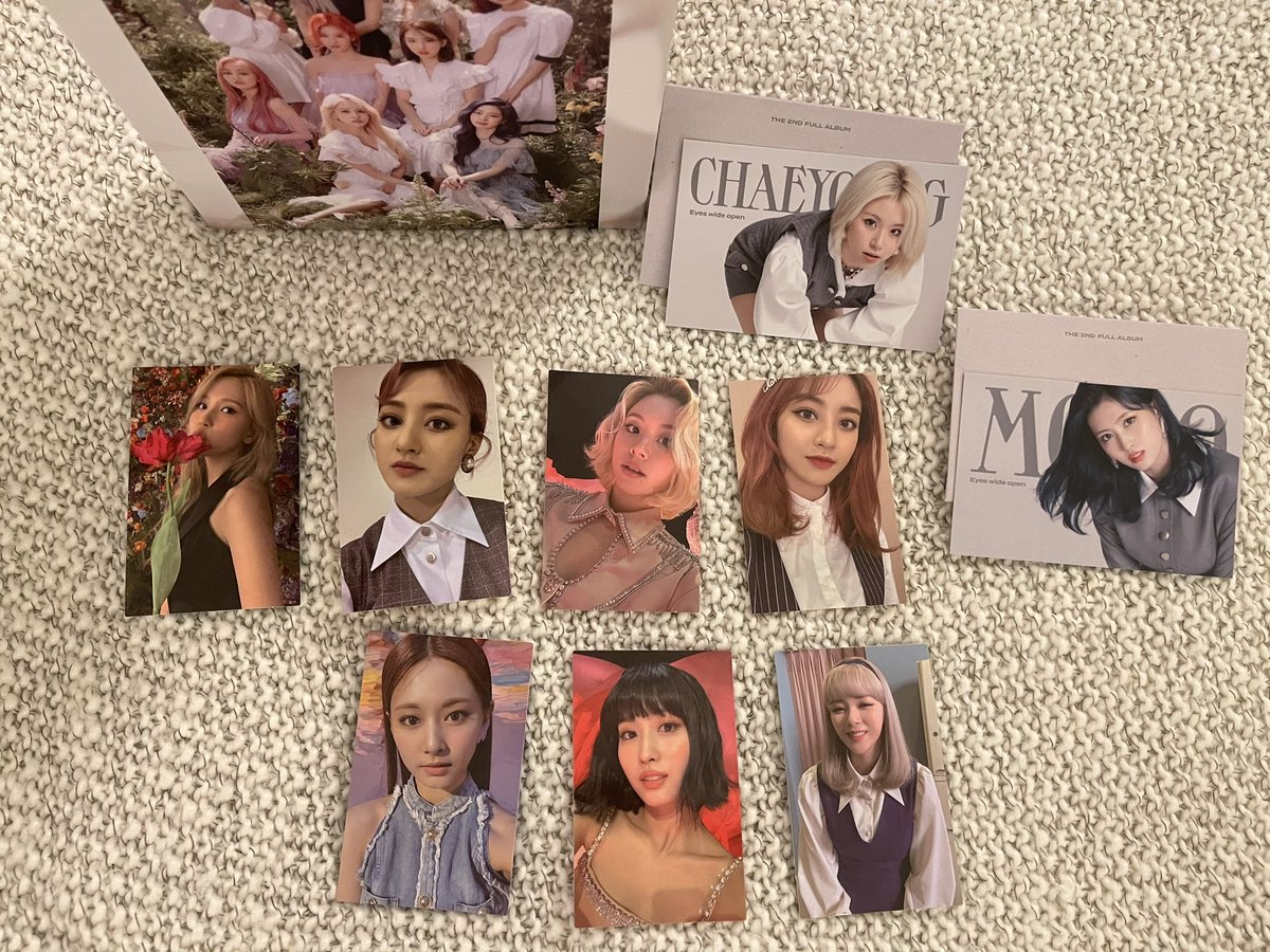 mochibritt's tweet photo. wtt twice eyes wide open pcs !

have: 1st pic
want: 2nd/3rd/4th pic

message card: 
have: Momo &amp; Chaeyoung 
want: Dahyun &amp; Nayeon only

loc: usa
ww?: us and canada only!

@TWICE_trades @Twicetradeonce

Nayeon jeongyeon momo sana jihyo mina dahyun chaeyoung tzuyu https://t.co/YpChZXXwJl