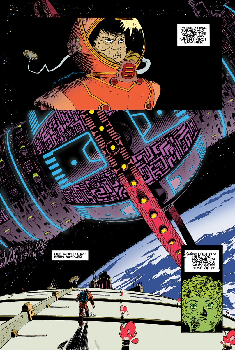 ianmacewan's tweet image. An interior page from my first 4 published comics

1 - The Yankee (written/published by @floating_world)
2 - Joe Casey&apos;s SEX #19
3 - The Azimuth Job (backup in Prophet: Earth War) (written by @internetbf666, colors by @sloanesloane)
4 - The Tomorrows #3

#sequentialsaturday