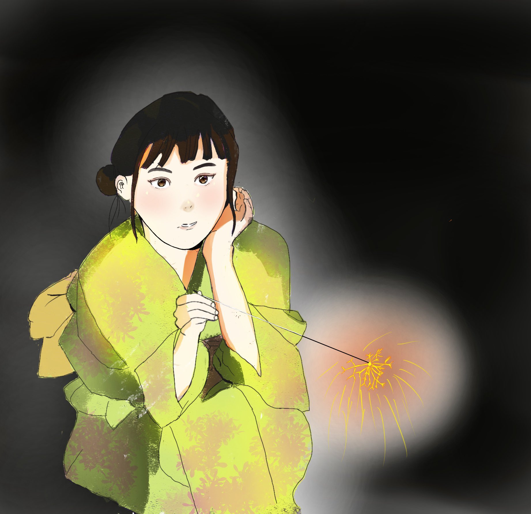 カー 少女x線香花火x浴衣 イラスト 絵描きさんと繫がりたい アート 插畫 かわいい女の子 イラスト好き T Co Gaoyf5chte Twitter