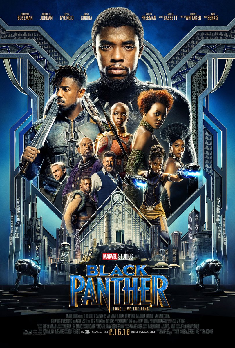 #OnThisDay 2018: American superhero film Black Panther was released in the UK. The film was directed by Ryan Coogler and stars Chadwick Boseman as T'Challa/Black Panther, alongside an ensemble cast of black actors.

#BlackPanther #ChadwickBoseman #FilmHistory https://t.co/MPo0nEAhrO