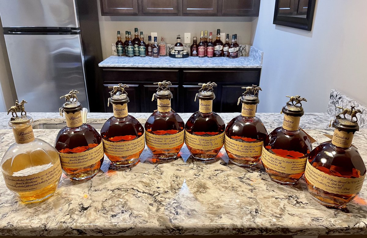 I finally completed my set! The old school way. It took 4 years from multiple states. What do you think? @BlantonsBourbon