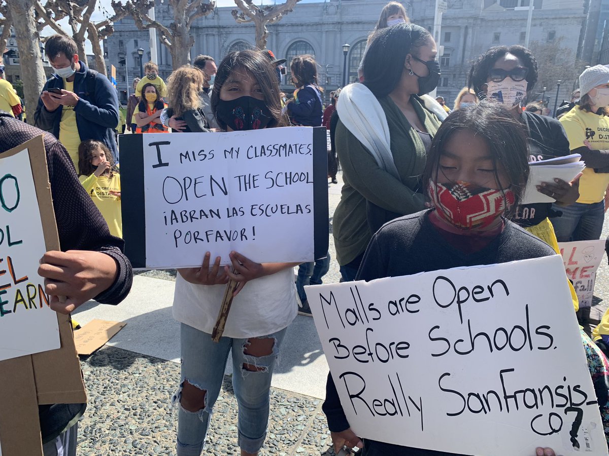 Bobakkabob37's tweet photo. Took this morning to join my fellow @uniteddemclubsf and @sf_dtd friends in support of rallying for #5FullDaysForAll as it’s been #365DaysAtHome without school and if we don’t get @SFUnified up and running again for all, the damage to our young people will be catastrophic https://t.co/dQBHLOQmAX
