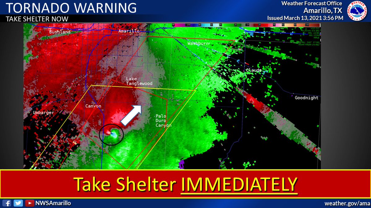 NWSAmarillo's tweet image. 3:54 PM - Two simultaneous tornadoes now in Randall County...east of I-27 and south of SH 217 ... Moving northeast towards the Lake Tanglewood area...likely just west of Palo Duro Canyon State Park. #phwx #tornado #txwx
