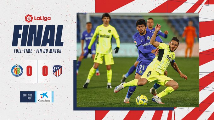 Skor akhir Getafe 0-0 Atletico Madrid