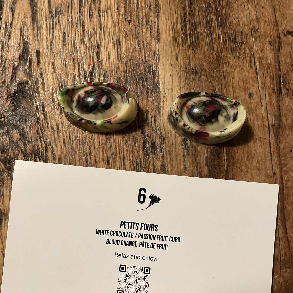 nikkihallvg's tweet photo. As an eye doctor, I feel like this week’s petit fours are spot on. Wonderful meal, thank you! What a treat #GreenawayAtHome https://t.co/sLlvKwdzuH