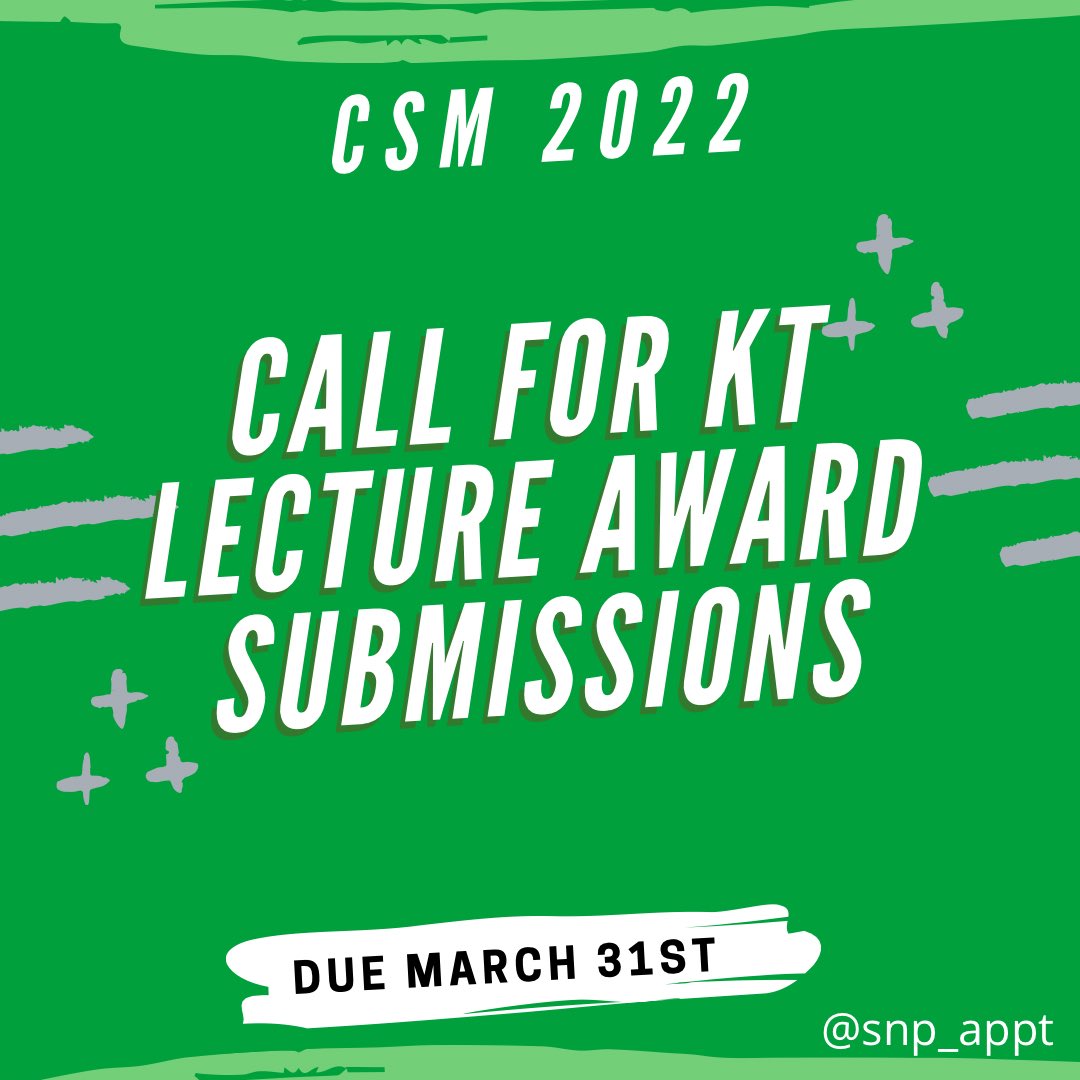 APTA Pediatrics is hosting the KT Lecture at CSM 2022–nominations are due March 31st!

Learn more here: pediatricapta.org/news/#n1832