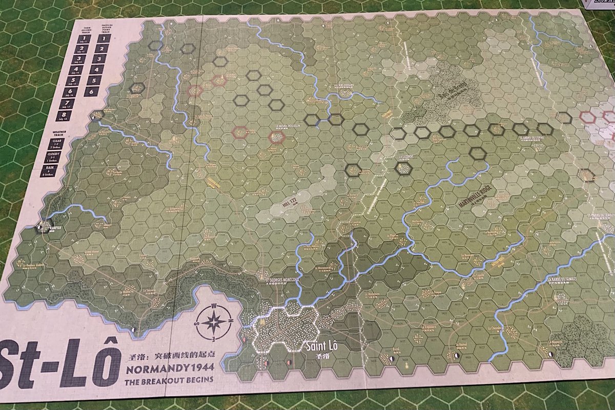 fromtheturret's tweet image. St-Lô: Normandy 1944 - Quarterdeck Games has a remake of Joseph Balkoski’s classic. It is a “Chinese” edition but, except for the box and a couple lines here and there, has full English rules and charts. Nice map and pre-cut rounded corner counters. #stlo #normandy #dday