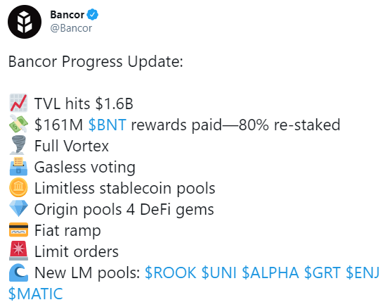 10/ To conclude, we suspect that in 2021 a mass migration of LPs from platforms without IL protection is imminent. Bancor will be a likely landing spot for them, given that Bancor provides full IL protection to LPs after providing liquidity for 100 days.