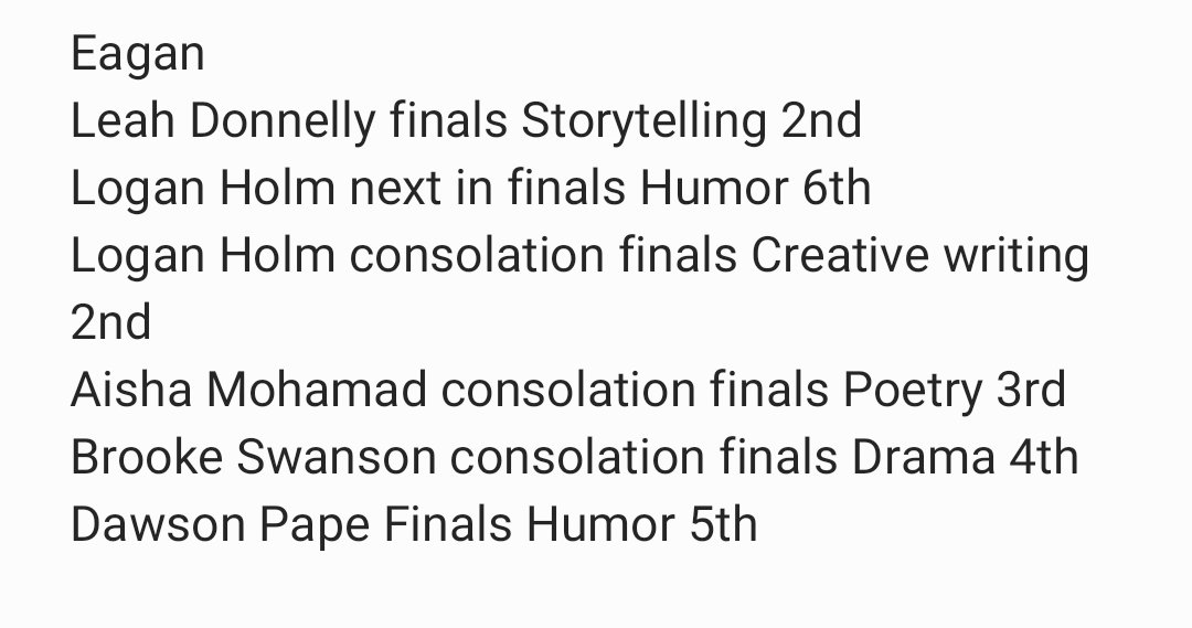 So proud of our Tech speakers at the Eagan Wildcat Speech Meet today! Placing in the final rounds: