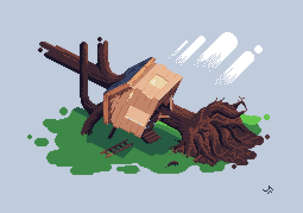 Oritide's tweet photo. This tree house is a #wreck
@pixel_dailies #pixel_dailies #pixelart #ドット絵 #aseprite https://t.co/ihbzEQNs8d