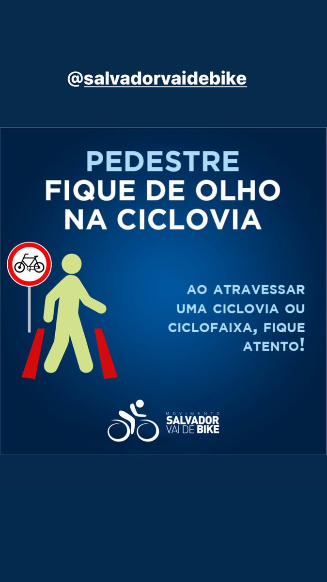 IsaacEdington's tweet photo. 🚧 PEDESTRE, FIQUE DE OLHO NA CICLOVIA 🚧 #salvadorvaidebike #saltur #prefeituradesalvador #respeiteociclista https://t.co/vZMwEjwjvR