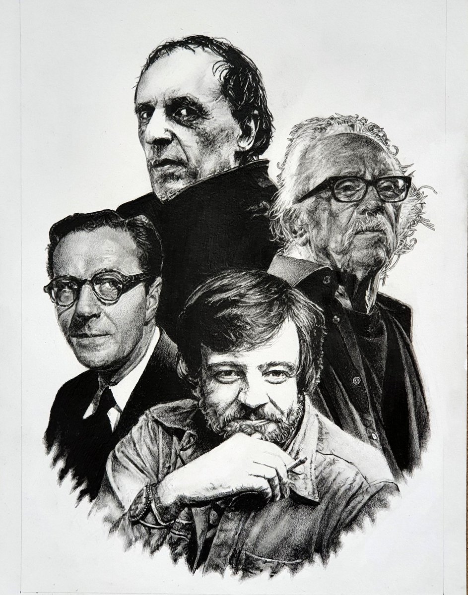 colin_fenwick's tweet photo. My ongoing back cover art for the Masters of Terror book, coming soon from all those splendid people over at 'We Belong Dead' 😁

#darioargento #georgeromero #terencefisher #johncarpenter #mastersofterror #dailydrawing #photorealisticart #horrorartist #horrorart #legendsofhorror https://t.co/FCF0dCbFxs