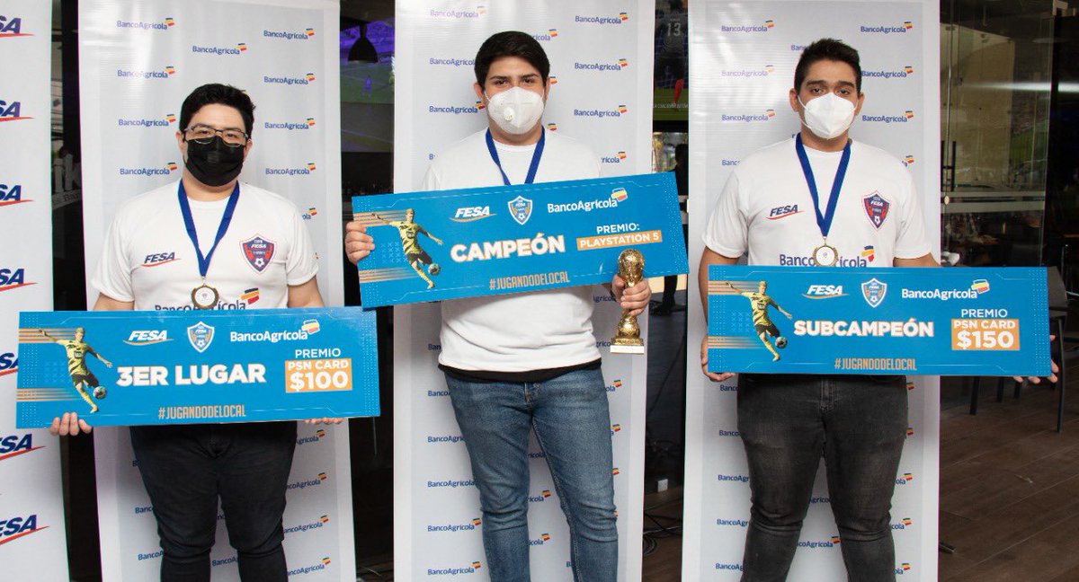 FESAELSALVADOR's tweet photo. El campeón ABSOLUTO de la segunda edición de la #CopaFESA E-Sports gracias a @BancoAgricolaSV fue CarlosAlvarez_01 ganando un #PlayStation5 ¡Muchas felicidades! 🥇🏆 https://t.co/N5VKAP1sOc