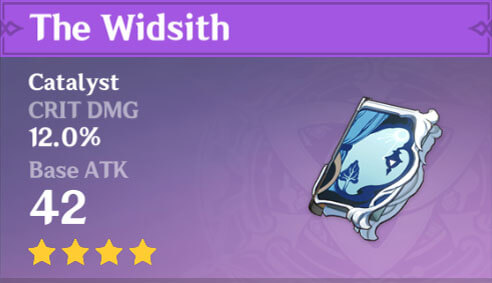 2nd: widsith is the second best 4* catalyst, though it limits your build options (you're basically forced into sub dps ningguang), its effect and substat are both nothing to scoff at, usually allowing for very high burst damage,, unless your buff lands on elemental mastery.