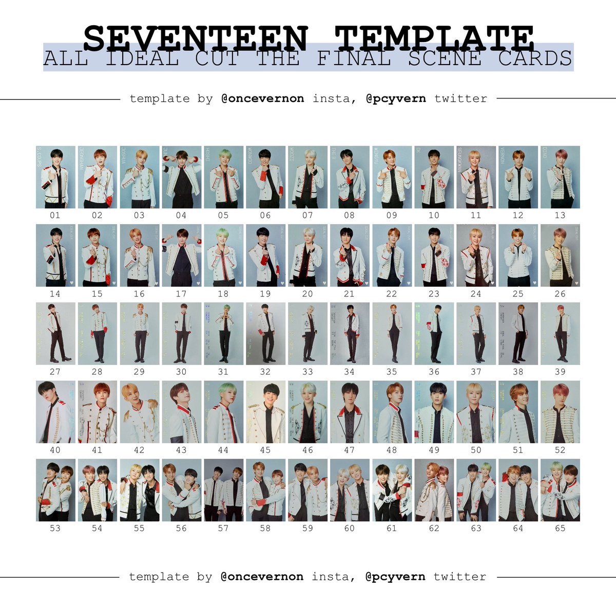 full trading card templates for ideal cut korea, ideal cut the