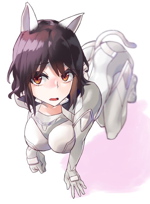 昔の絵リメイクしたホワイトにゃん 