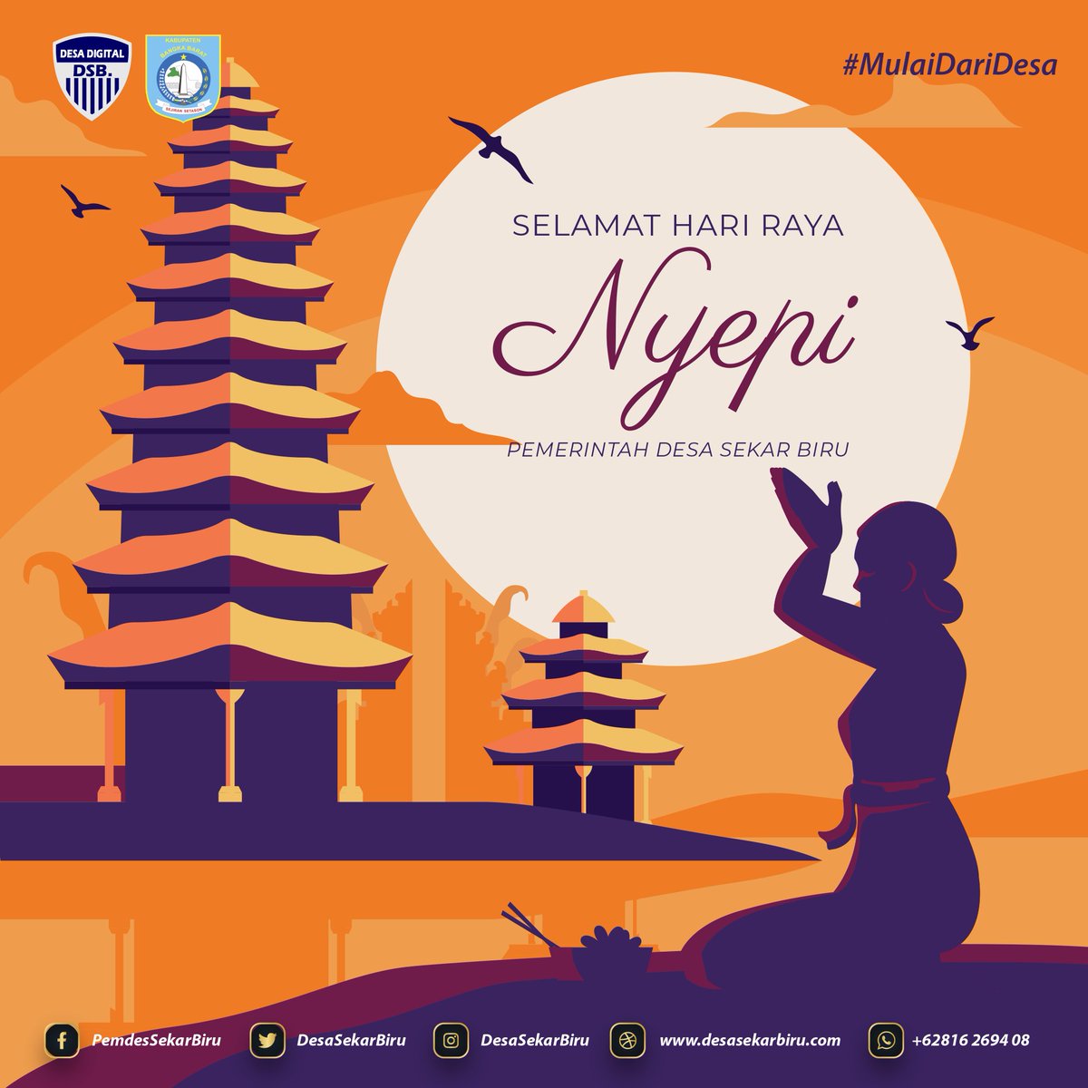 desasekarbiru's tweet photo. Luruhkan amarah, dendam, dan sifat-sifat buruk lainnya. Kita bangun optimisme dan semangat. 

Selamat Hari Raya Nyepi 2021, Tahun Baru Saka 1943 bagi umat Hindu yang melaksanakannya. Semoga selalu dalam lindungan Tuhan

#desaku
#desadigital
#desatoleransi https://t.co/n9BzebGpmN