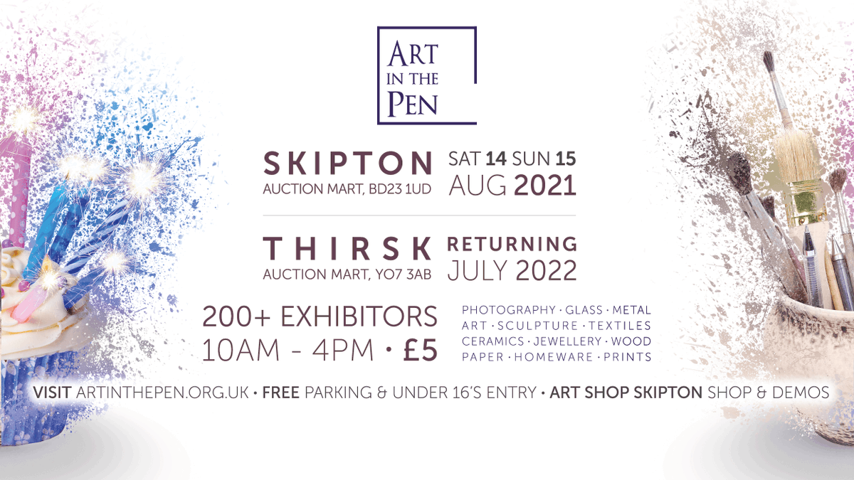 artinthepen's tweet photo. Art in the Pen at Skipton will RE-OPEN on Sat 14 &amp; Sun 15 August. AITP Thirsk will be back in 2022.

The line up will be announced at the end of May. We aren't accepting applications as places are being filled with our 2020 exhibitors. Visit https://t.co/4QHG3JWBrT for details https://t.co/HNf76KmFre