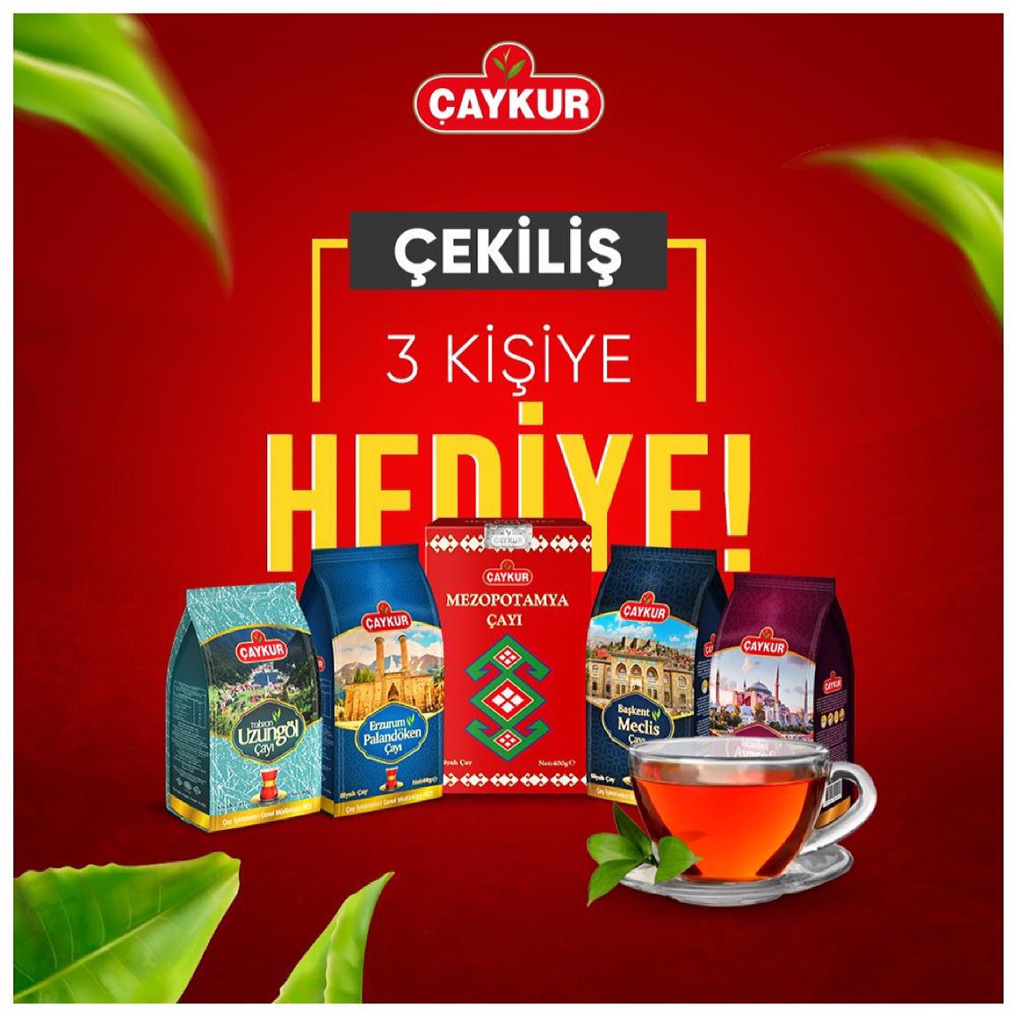 Çaykur’un eşsiz lezzetleriyle dolu bir hediye hiç fena olmaz diyenleri postumuzun altında bir arkadaşlarını etiketlemeye davet ediyoruz. ☺ 

Sayfamızı Takip Et
Arkadaşını Etiketle
Gönderiyi Beğen