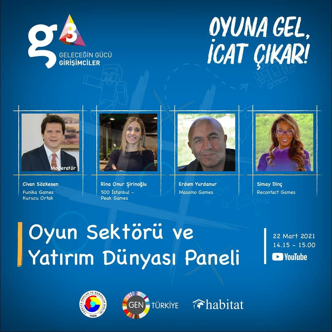 Oyuna gel, icat çıkar!

Kurucu ortaklarımızdan Civan Sözkesen'in de yer alacağı Geleceğin Gücü Girişimciler Forumu, girişimci ve girişimci adaylarını buluşturuyor. 22 Mart 2021 Pazartesi online gerçekleştirilecek buluşma için hemen kayıt olun!
g3forum.online
#funikagames