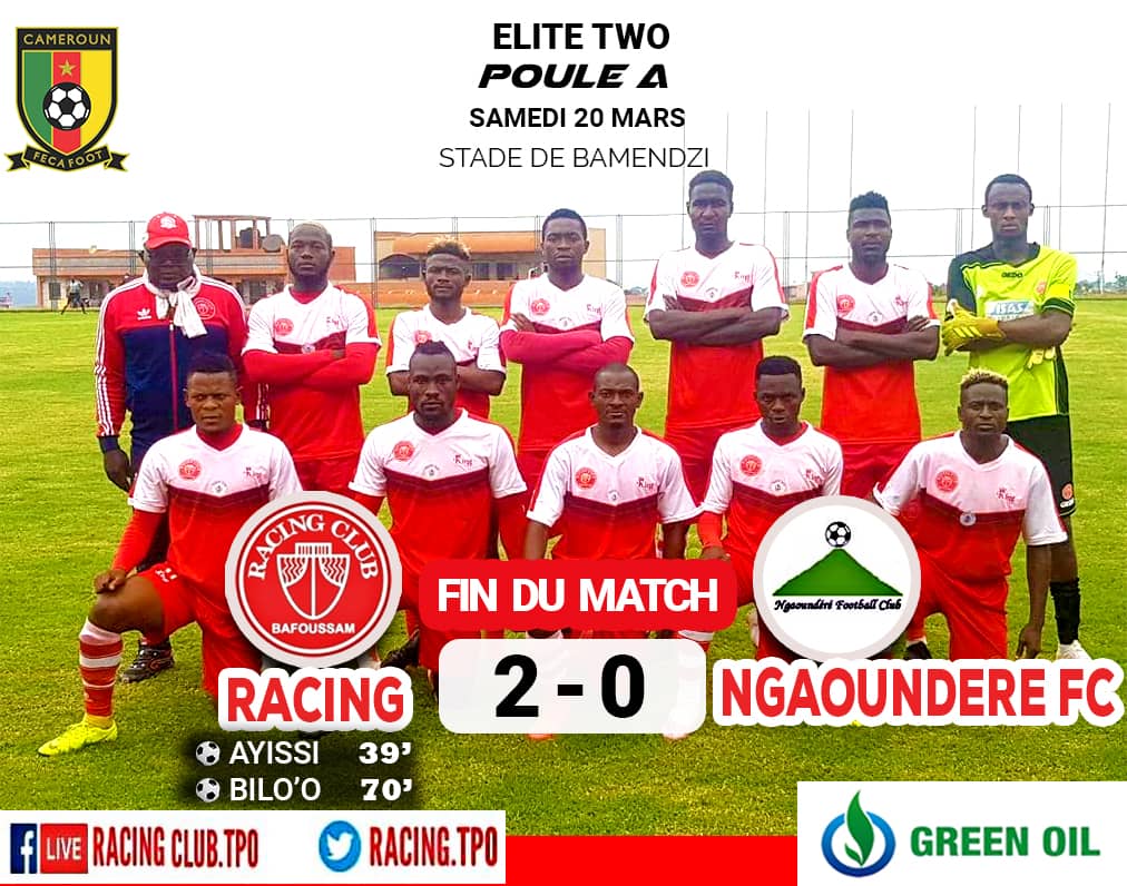 RACING_TPO's tweet photo. La #TeamTPO obtient avec brio les 3 points à domicile face à NGAOUNDÉRÉ FC grâce aux buts de AYISSI 39" et BILO'O 70" ⚽⚽️
#RACNFC
Prochain match à l'extérieur face à #Lionbléssé le 03 Avril à 15h00 ! 👊🏿 https://t.co/lAMLTJTfR4