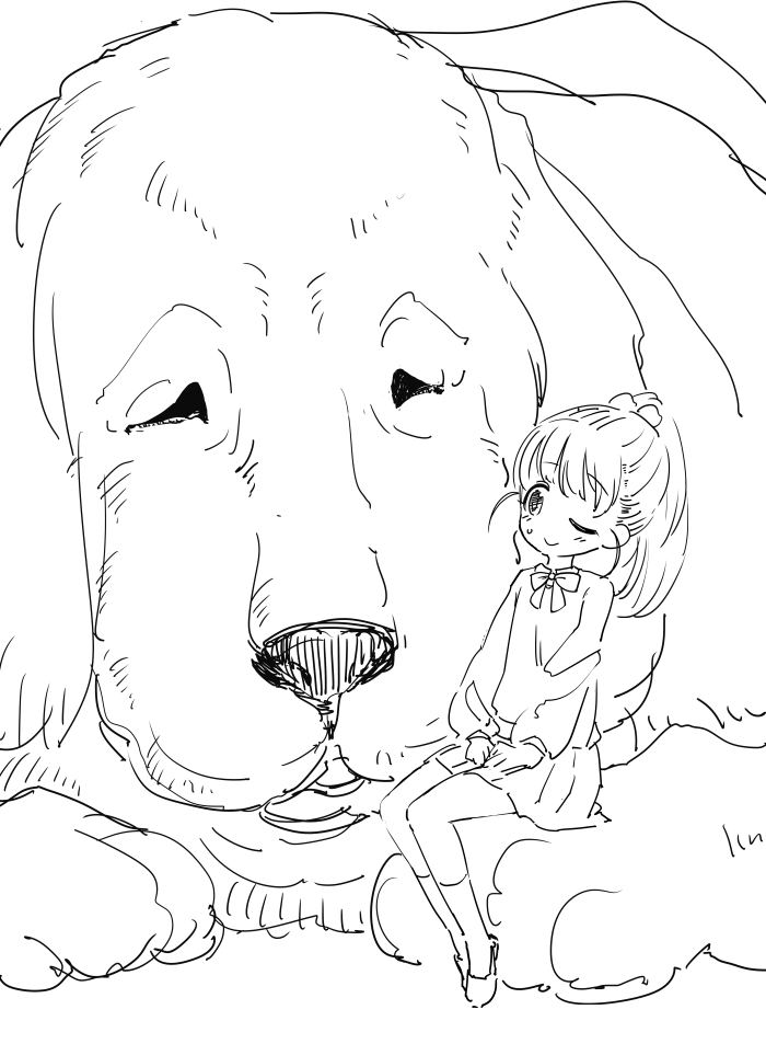 福山舞ちゃんと大型犬 