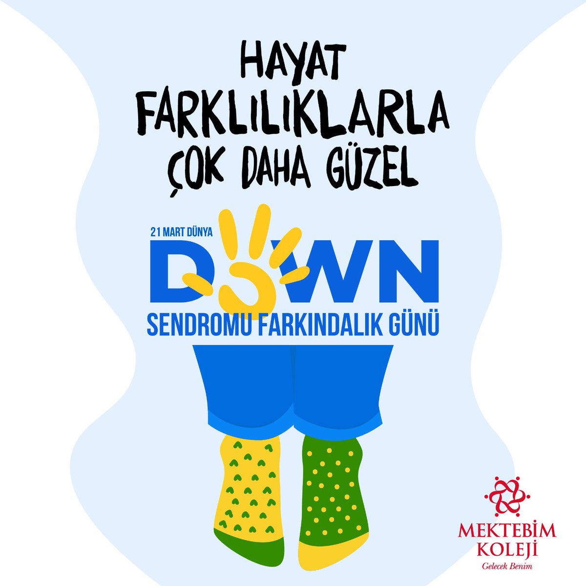 Hayat farklılıklarla çok daha güzel.

21 Mart Down Sendromu Farkındalık Günü

#mektebim