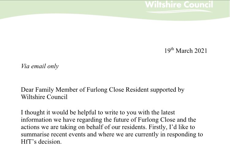 Save Furlong Close (@savefurlongcl) on Twitter photo Some Furlong Close residents have lived there for decades but because their care is funded by other local authorities, <a href="/wiltscouncil/">Wiltshire Council #WiltshireTogether</a> has stopped involving them & their families with updates. A new low from <a href="/LucyTow/">Lucy Townsend</a> to exclude vulnerable people & their voices. #savefurlongclose Some Furlong Close residents have lived there for decades but because their care is funded by other local authorities, <a href="/wiltscouncil/">Wiltshire Council #WiltshireTogether</a> has stopped involving them & their families with updates. A new low from <a href="/LucyTow/">Lucy Townsend</a> to exclude vulnerable people & their voices. #savefurlongclose