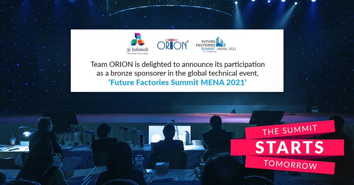Team ORION™ is so excited and thrilled to finally meet you on 22-23 March 2021 at 10:00 AM Dubai time. Get insights into the latest technical trends prevailing in the manufacturing industry to elevate your business further. Register Now! bit.ly/38HwtFA
#Industry40 #ERP