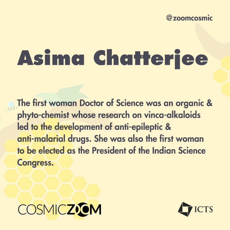 ZoomCosmic's tweet photo. TIL about an Indian Woman Scientist. 

Meet Asima Chatterjee.

 #CosmicZoom #WomenInSTEM #TIL #BaSH #scicomm https://t.co/TadoxeWMae