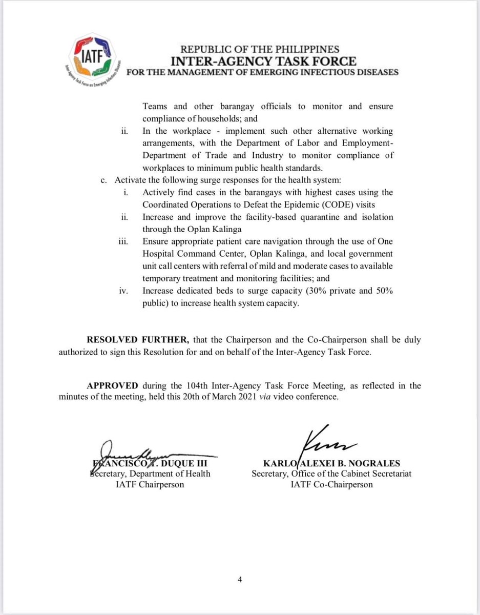 gmanewsbreaking's tweet photo. JUST IN: IATF recommends NCR and the provinces of Bulacan, Cavite, Laguna, and Rizal to be placed under GCQ effective March 22 until April 4. | via @shailagarde

Details soon on https://t.co/t4ImQYBXhu https://t.co/MKxhShecON